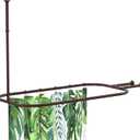 Shower Curtain Rod Hoop Square Shape Bathroom Heavy Duty No Rust Oval Shower Rod 58.3"x24" for Clawfoot Tub,for Free Standing Tubs Bronze