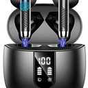 Wireless Earbuds, Bluetooth Headphones V5.4 Stereo Bass Ear buds with ENC Noise Cancelling Mics, 40H Bluetooth Earbuds with LED Display Charging Case, IP7 Waterproof Earphones for Android iOS, Black