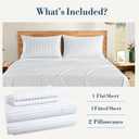 Casa Platino Twin Size Bed Sheets Crisp & Cool Percale Weave 100% Cotton Bed Sheets Twin Size with 2 Pillowcases, 15" Deep Pocket Fitted Sheet, Long-Lasting for Cozy Sleep in All Seasons Skylure