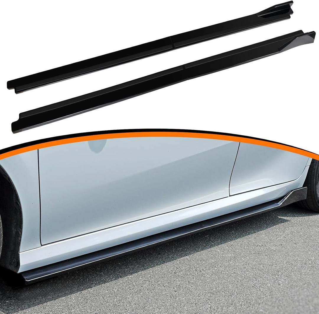 Side Skirts Extensions Compatible with Toyota Camry SE XSE LE XLE TRD 4 Door Sedan 2018-2025,8th 9th Gen Camry Rocker Panel Lip Splitter,Glossy Black