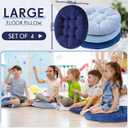 Jerify Floor Pillow Cushions Large Round Square Large Meditation Floor Pillow for Classroom Adult Meditation Picnic Party Seating Learning Daycare School(Round,Dirty Blue,4 Pcs)