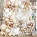 Beige Champagne Gold Balloons Garland Arch Kit, 102PCS White Sand Metallic Champagne Gold Nude Neutral Cream Balloons for Wedding Baby Bridal Shower Boho Birthday Anniversary Party Decorations