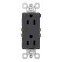 Legrand radiant 885TRGCC12 15 Amp Tamper Resistant Decorator Duplex Outlet, Side Wire or Push Wire, Graphite (1 Count)