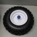 GICOOL 4.10-6 Flat Free Tire and Wheel, 10" Heavy Duty Solid Tire, 5/8" Axle Bore Hole, 2.2" Offset Hub, for Hand Truck Garden Cart Wagon Trolley Dolly Replacement, 2 Pack