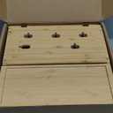 Bamboo Charging Station for Multiple Devices, Nightstand Docking Station with Small Tray, Desktop Wood Charger Organizer, Compatible with Cell Phone, Tablet, Earphones (No Cables)