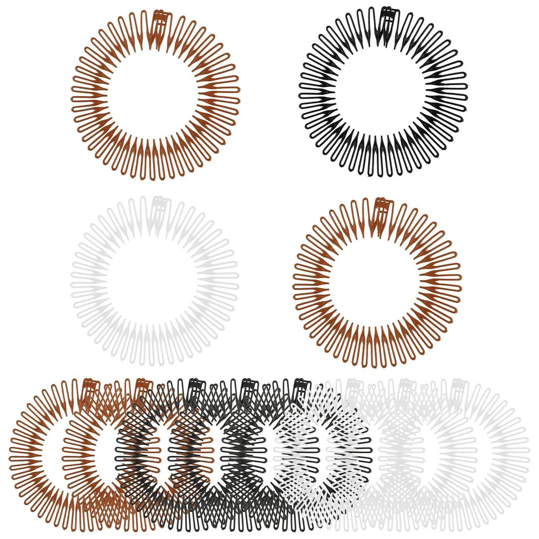 12pcs Claw Headband, Comb Headband, 90s Zig Zag Headbands, Spiky Headbands for Womens with Teeth, Flexible Stretch Hair Band, Hair Wrap Holders for Women, Girls and Sports, 3 Colors