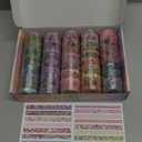 WAPETASHI 50 Rolls Washi Tape Set, Silver Cute Washi Tape for Scrapbooking, Bullet Journal, Planner, Gift, Rainbow Masking Decorative Tape for Kids