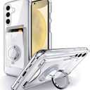 Shields Up for Samsung Galaxy S25 Plus Case, Galaxy S25 Plus Case, Minimalist Wallet Case with Card Holder & Ring Stand, [Drop Protection] Slim Protective Shockproof Cover for Samsung S25 Plus - Clear