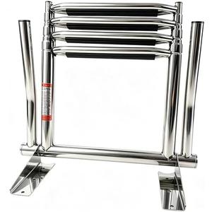 4-Step Boat Ladder Marine Stainless Steel Telescoping Ladder