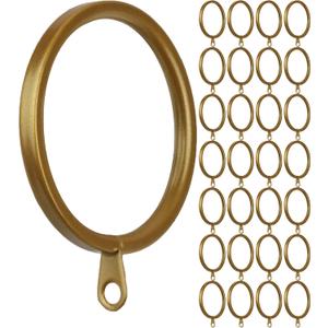Meriville 28 pcs Gold 2-Inch Inner Diameter Metal Flat Curtain Rings with Eyelets (Set of 28)
