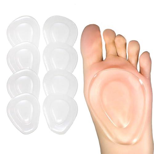 Metatarsal Pads Ball of Foot Cushions 8 Pack /4 Pairs Gel Ball Feet Pads Mortons Neuroma Callus Foot Pain Relief Bunion Forefoot Support for Women Men (One Size Fits All, Count, 8)