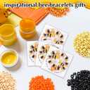 Highergo 50 Set Motivational Bee Themed Gifts Bee Bracelet Beads DIY Craft Kit with Inspirational Cards and Bags for Teacher Bee Party Favors