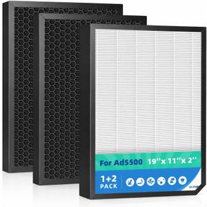 for AD5500 Replacement Filter for AirDoctor AD5000/AD5500 3-pack | High-Density Mechanical Media for Wildfire Smoke, Pet Dander & Cooking Odors