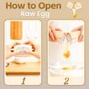 2 in 1 Egg Shell Opener with Piercer, Hard Boiled Egg Peeler, Cute Egg Cracker for Raw Eggs, Egg Separator for Home Kitchen Gadgets Tool, Beige