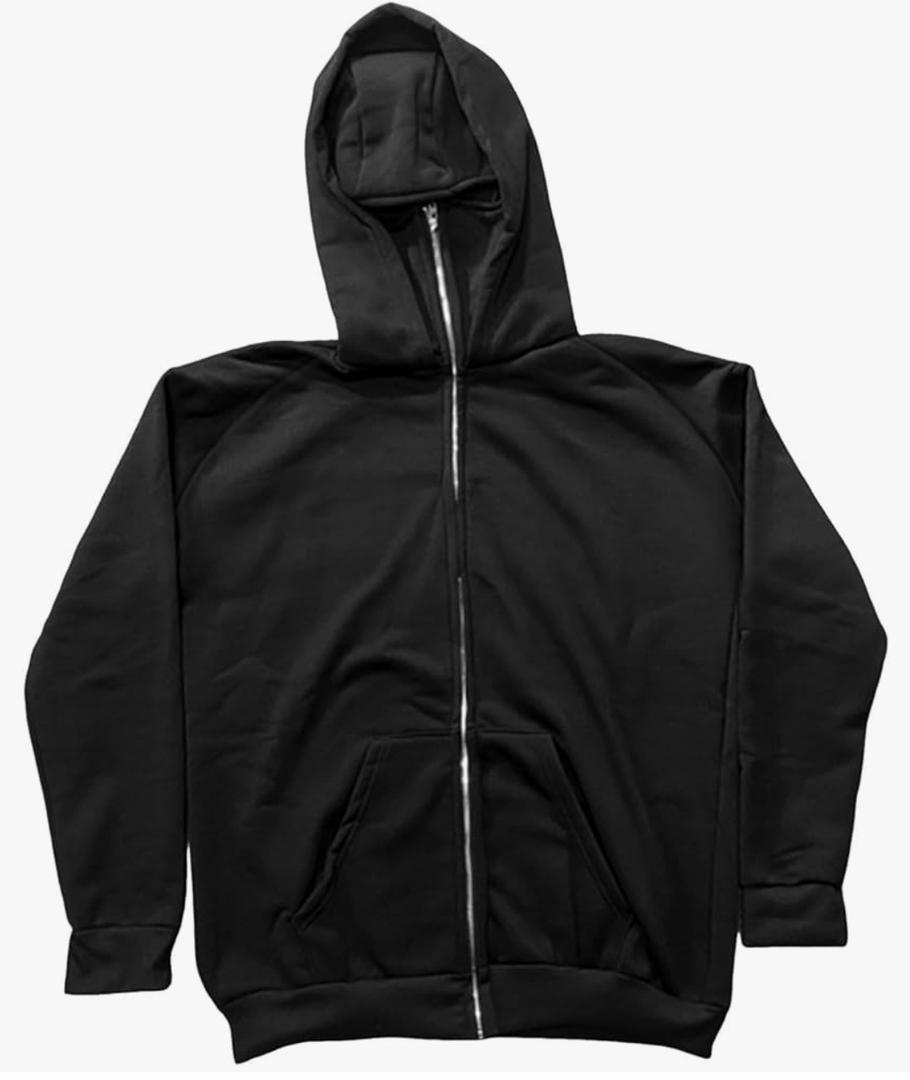 JOFOW Men's Full Zip Hoodies Winter Spring Oversized Loose Fit Warm Fashion Hooded Sweatshirt Size XL