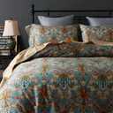 Ikawaapurry Floral King Size Comforter Set for King Bed Farmhouse Boho Bedding Comforter Sets Fluffy Lightweight Flowers Plants All Season 3 Pieces Comforter King with 2 Pillow Shames (King( 104" x 90"), Ksl)