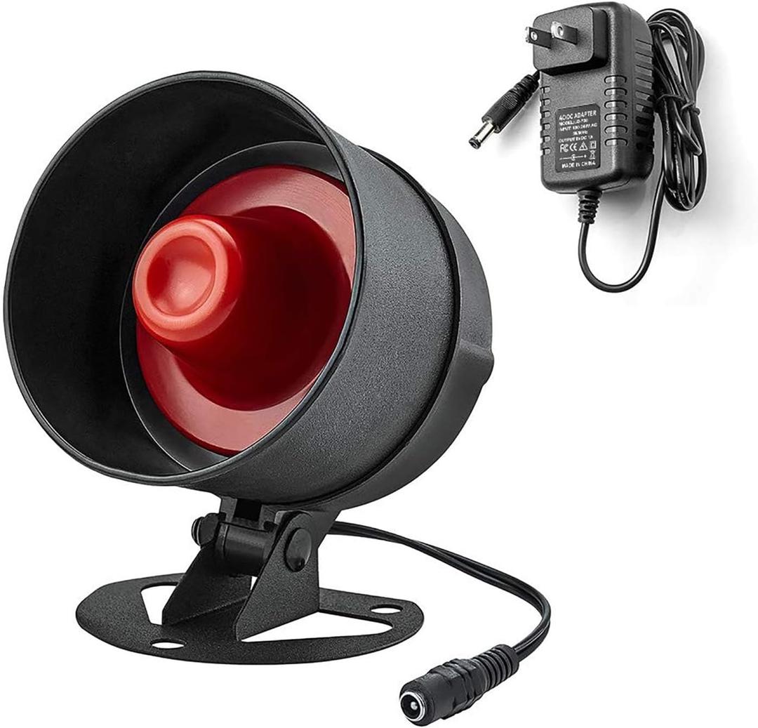 KERUI Wireless Loud Siren Host,Indoor/Outdoor Waterproof Horn up to 115dB for Home Security Alarm System,Can't Work Alone,Have to Work with KERUI Sensors as Home Garage Shed Alarm System