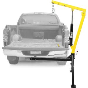 GAOMON Hydraulic Pickup Truck Crane, 1000 lbs Capacity, 360Swivel, Hitch Mounted Crane with 3 Adjustable Capacities of 500 Lbs, 750 Lbs and 1000 Lbs for Lifting Goods in Construction, Industry