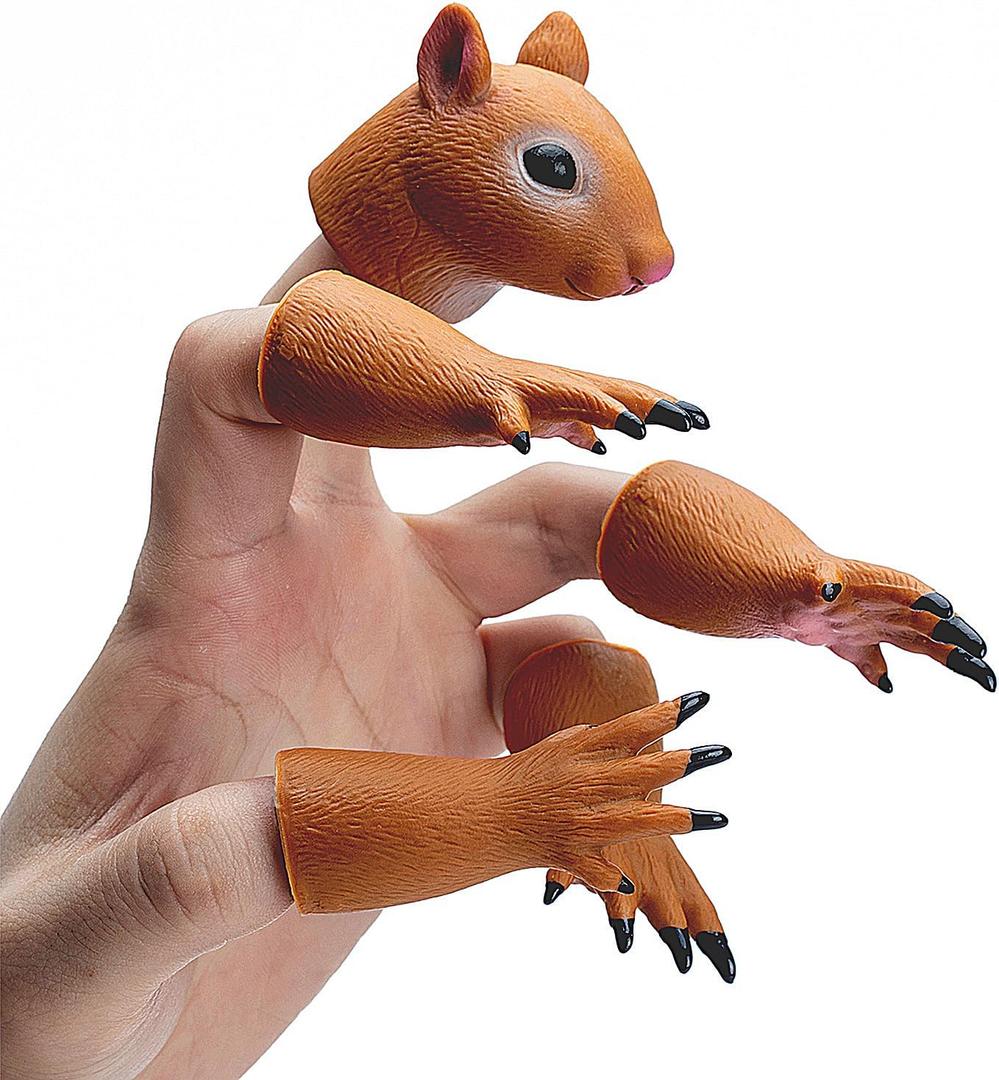 RONIAVL Animal Squirrel Finger Puppet Funny Toys, Puppet Show Theater Props, Sridiculous Weird Gag Gift Soft Odourless