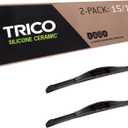 TRICO Silicone Ceramic (90-1515) 15 & 15 Inch Pack of 2 Automotive Replacement Windshield Wiper Blades For my Car, Super Premium All Weather Beam Blade for Select Vehicle Models