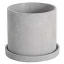 Ekirlin 9 Inch Flower Plant Pot Indoor - Grey Cement Garden Planter Concrete Planter with Drain Hole Saucer, Modern Succulents Containers for Home Decor, Office & Outdoor