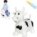 INPANY Inflatable Cow Farm Animal Hopper Toys for 1 2 Year Old Boy Gifts, Ride on Toddler Hopping Bull Toys, Outdoor Bouncy Jumping Horse for Kids/Children/Girls Birthday (Pump Included)