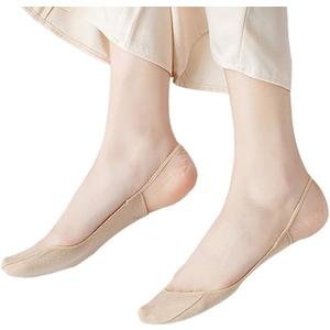 5 Pairs Sling Liner Socks, Women'S Ultra Low Cut No Show Half Liner Socks With Slingback, Non Slip Hidden Invisible Socks for Heels, Toe Topper Liner Half Socks for women,yellow