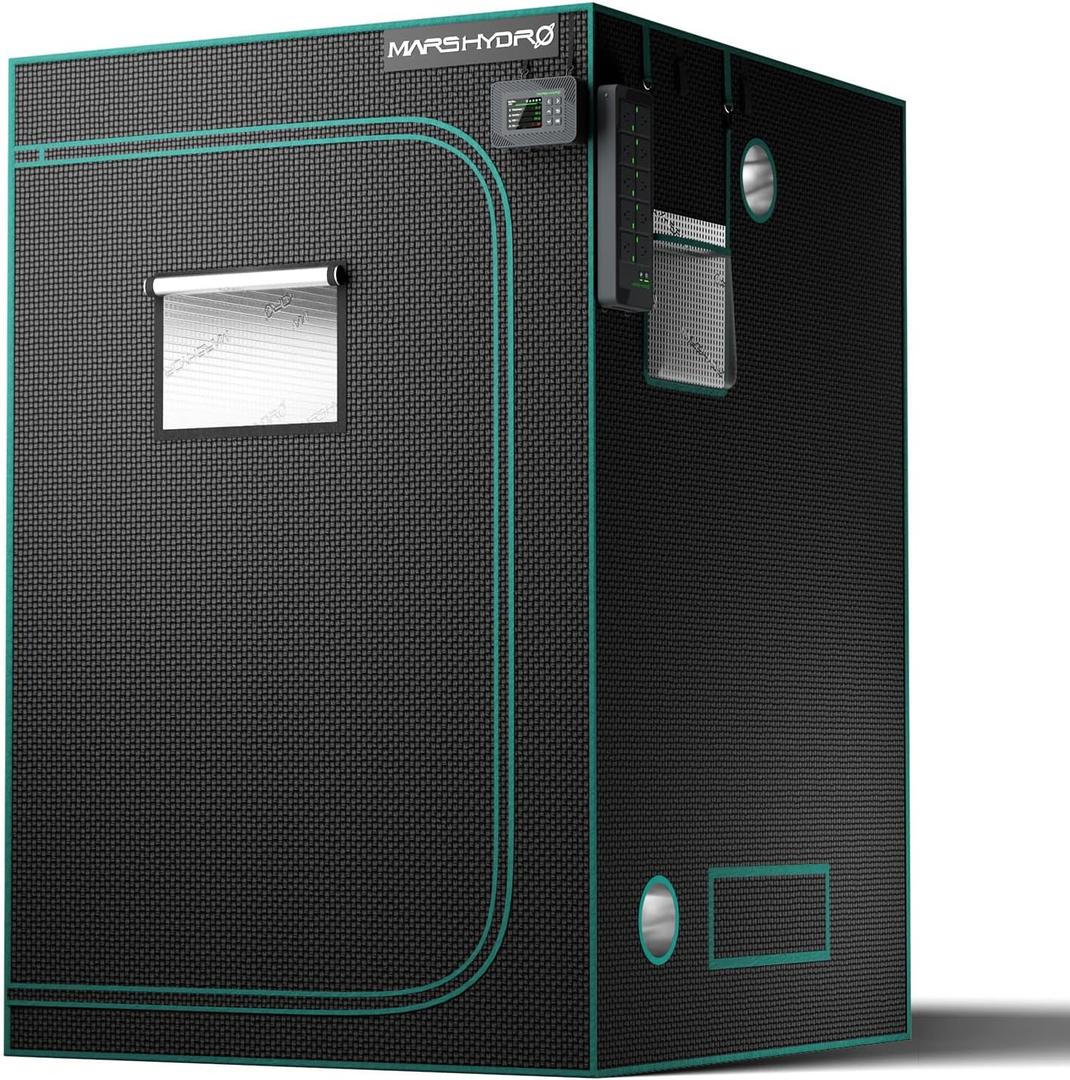 MARS HYDRO 4x4 Advanced Grow Tent, 48"x48"x80" High Reflective Mylar 1680D for Hydroponics Indoor Plant Growing, with Observation Window,Floor Tray and Smooth Zipper for TSW2000/FC4800/FC-E4800