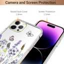 luolnh Compatible with iPhone 14 Pro Max Case with Flowers,for Girly Women,Shockproof Clear Floral Pattern Hard Back Cover for iPhone 14 Pro Max 6.7 inch 2022(Blue Purple wildflower)