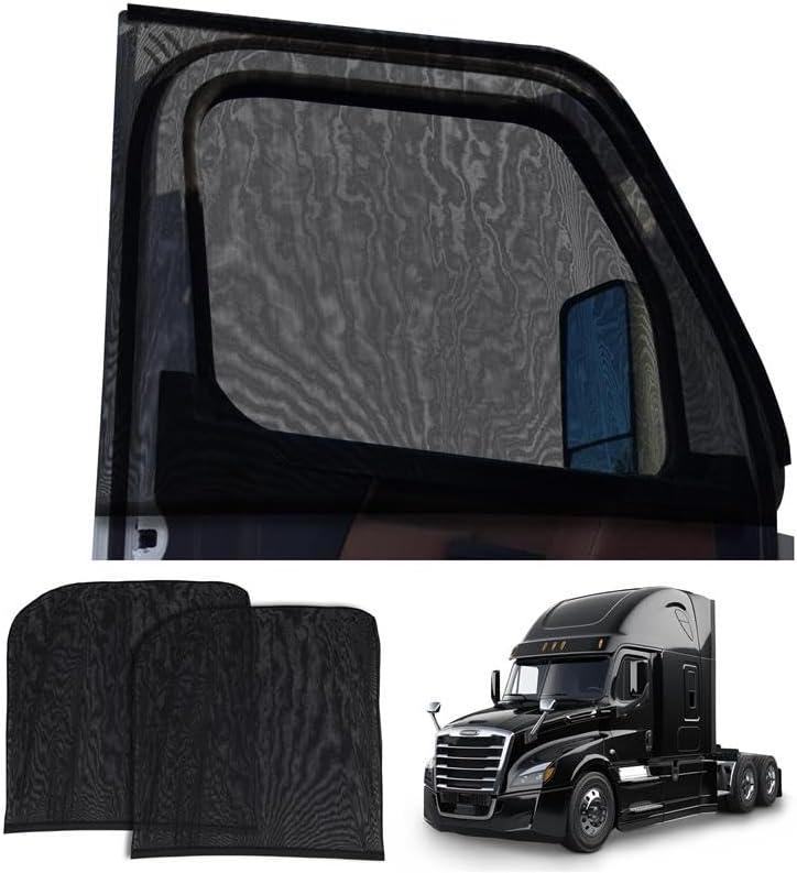 EcoNour XXXL Truck 2-Pack Side Window Shade | Front Side Windows Protects UV Rays and Sun Glare | Stretchable & Breathable Mesh Sunshade for Kenworth T680, Peterbilt 579, 589 | Driver Window Screens