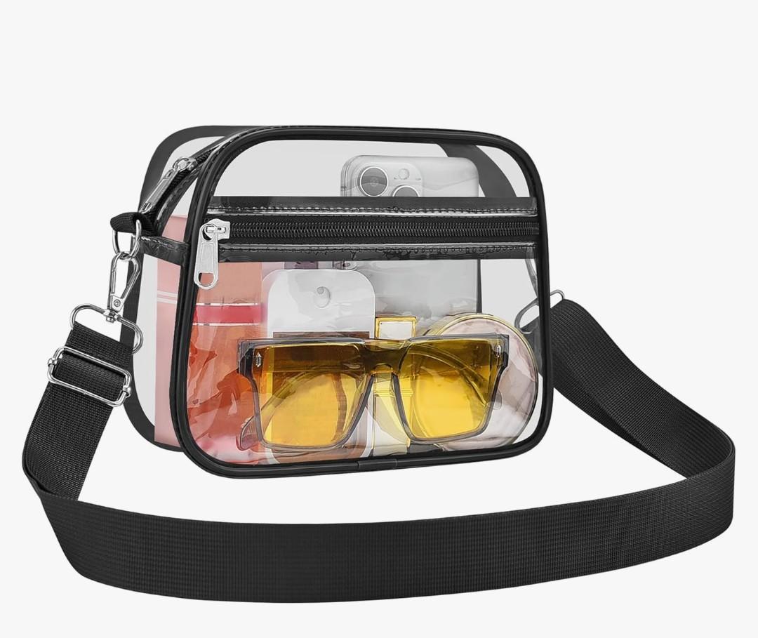 USPECLARE Clear Bag for Stadium Events Clear Handbags Purses for Sports Fans Transparent Crossbody Bag for Concerts Festivals