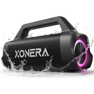 Speakers Bluetooth Wireless, 80W Peak Loud Outdoor Speaker with Bass, 20H Playtime, IPX6 Waterproof, TWSBT5.3, Portable for Camping Hiking Boating Pool Beach(Black)