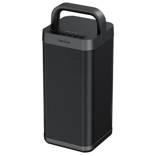 COMISO Portable Bluetooth Speaker with Deep Bass,150W Peak, IPX6 Waterproof Outdoor Speaker with 12H Playtime,Power Bank Function, Party Speaker with USB/AUX/Mic Inputs, Speakers for Home,Beach&Travel