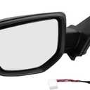 Driver Side Mirror Assembly 2016-2021 Compatible with Honda Civic Sedan Coupe Hatchback Left Rearview Mirror Heated Power Adjustable Glass Replace HO1320284, 76258TBAC02ZA (5 Pin Black)