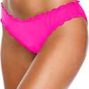 Tempt Me Women Twist Bikini Bottom Moderate High Cut Bathing Suit Bottoms Ruched Swimsuit Bottom (L)