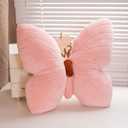 PEACH CAT Butterfly Pillow Decorative Butterfly Shaped Throw Pillows 15.7" x 15.7" Cute Plush Cushion Decor for Bedroom Living Room Sofa Couch Pink