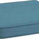 Arden 19 x 19 Luxury Foam Outdoor Double Welted Dining Seat Cushion, Made with PROFOAM, Performance Fabric, Rain-Proof, Fade Resistant, Denim Blue Woven Solid, 19"l X 19"w X 3.5"h