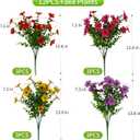 12 Bundles Artificial Flowers for Outdoor Indoor Fake Flowers uv Resistant Artificial Outdoor Flowers Fake Plants for Porch Garden Home Patio Decor (Mix Pink Red Purple Yellow)