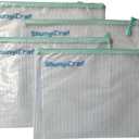 5 x blueThick mesh Zipper Bag, Large Capacity Storage,ransparent A4 Waterproof Document,Test Paper Office Storage Archive,Receipt Bag PVC Material,Study Textbook Storage