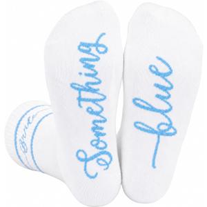 DPKOW Bride Graduation Socks 4th of July Accessories Something Blue Gifts Graduation Fourth of July Party Favors Valentines