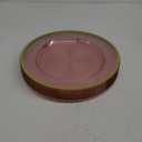 12 Inch Disposable Charger Plates, 25 Pack Plastic Clear Pink Plates with Gold Rim, Perfect Table Decor for Party, Wedding, Dinner