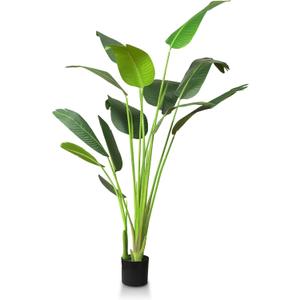 TRESIL 60 inches - Bird of Paradise Artificial Plant, Comes with Black Pot, Large,Vibrant Banana Leaf Design, Faux Plants Indoor, Floor Plants for Living Room Decor, Ideal for Home Garden & Office