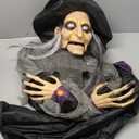 ELAMAS Animatronics 64 inch Dancing Witch Halloween Decorations - Sound Activated with Creepy Sound, Spooky Move, Light Up Eyes, Haunted House Scary Decor Horror Prop for Indoor, Outdoor, Yard Lawn, Witch 