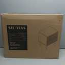 SICOTAS White Night Stand Set 2, Fluted Glossy Nightstand with 2 Drawers, Wide Modern Storage Bedside Table for Bedroom, End Side Table with Golden Metal Legs and Handles (Black, 2 Pieces)