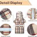 KOOLTAIL Dog Raincoat Hooded Slicker Poncho with Leash Hole, Raincoat for Small Medium Dogs, Waterproof Doggie Rain Jacket with Reflective Strip, Adjustable Breathable Plaid Puppy Rainwear-Beige M