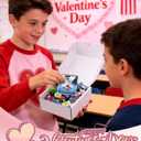 Swooflia 28 Pack Space Erasers Valentines Day Cards for Kids School Classroom Gifts-Mini Outersapce Items, Valentine Exchange Stationery Gift Set for Kindergarten, 1st Grade Class (Blue)