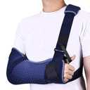 Arm Sling for Shoulder Injury with Waist Strap - Immobilizer Brace Support for Sleeping, Rotator Cuff Surgery(Comfort Version, Right, Medium, 28.5-41 inch)