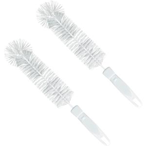 LOLA Bottle Brush Cleaner, 2 Pack, Durable Fiber Bristles Around Twisted Wire with Gripper Handle & Storage Hang Hole, Dishwasher Safe