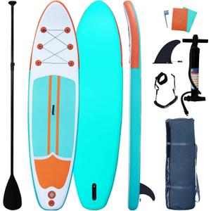 Inflatable Paddle Boards Stand Up Paddleboard Wide Stable with Premium SUP Paddle Board Accessories for All Skill Levels with Fins, Adjustable Paddle, Pump, Backpack, Leash