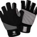 FitsT4 Sports Half Finger Padded Palm Gloves for Diving, Sailing, Jet Skiing, Stand-UP Boarding, Kayaking and Water Skiing, Suitable for Men&Women&Youth (Small( Fits 6.3"- 7.1"), Gray)